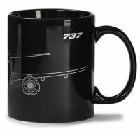 Оригинальная чашка Boeing 737 Midnight Silver Mug