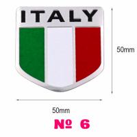 Наклейка на авто или мото Флаг № 6 Италии Алюминиевая