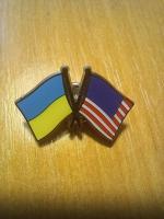 Значок прапор України та США