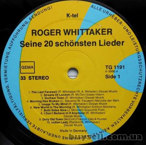 LP Roger Whittaker/ Роджер Уиттакер – Seine 20 Schönsten Lieder