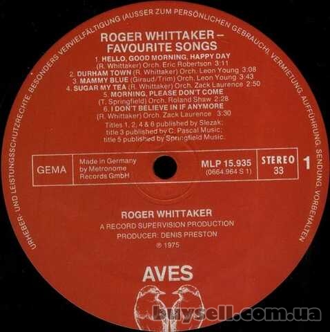 Roger Whittaker – My Favourite Songs – LP