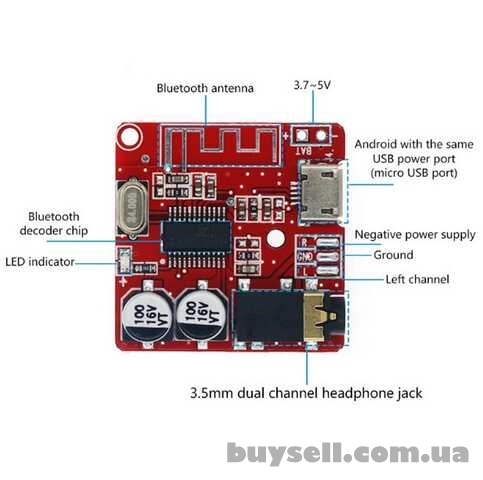 Аудио Bluetooth 5. 0 XY-BT-Mini блютуз декодер 3. 7-5V