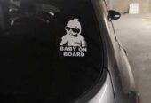 Наклейка Baby on board Белая светоотражающая на авто