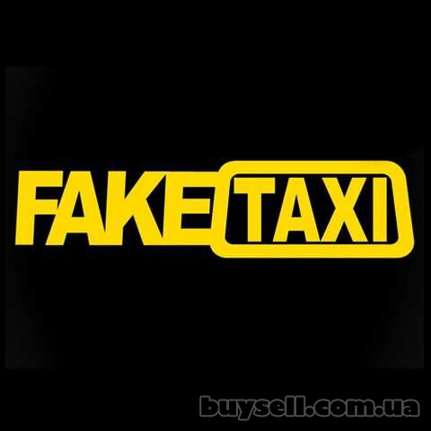 Наклейка FakeTaxi жёлтая светоотражающая на авто-мото