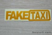 Наклейка FakeTaxi жёлтая светоотражающая на авто-мото