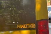 Наклейка FakeTaxi жёлтая светоотражающая на авто-мото