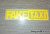 Наклейка FakeTaxi жёлтая светоотражающая на авто-мото