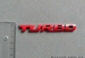 Наклейка Turbo Красная Металлическая турбо