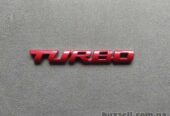Наклейка Turbo Красная Металлическая турбо