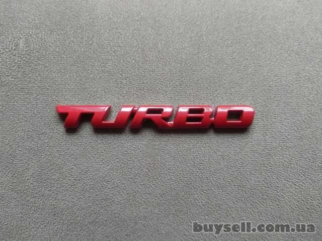 Наклейка Turbo Красная Металлическая турбо