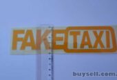 Наклейка на авто-мото FakeTaxi Жёлтая светоотражающая