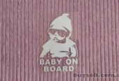 Наклейка на авто Baby on board Белая светоотражающая
