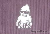Наклейка на авто Baby on board Белая светоотражающая