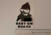 Наклейка на авто Baby on board Чёрная