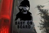 Наклейка на авто Baby on board Чёрная