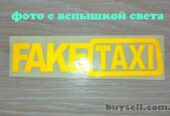 Наклейка на авто FakeTaxi желтая светоотражающая