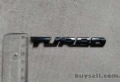 Наклейка на авто Turbo Чёрная Металлическая