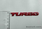 Наклейка на авто Turbo Красная Металлическая турбо
