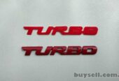 Наклейка на авто Turbo Красная Металлическая турбо