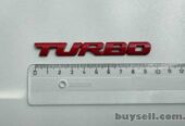 Наклейка на авто Turbo Красная Металлическая турбо