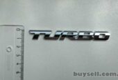 Наклейка на авто Turbo Серебро Металлическая турбо