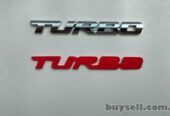 Наклейка на авто Turbo Серебро Металлическая турбо