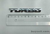 Наклейка на авто Turbo Серебро Металлическая турбо