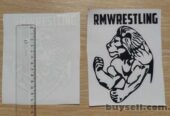 Наклейка на авто Лев rmwrestling Чёрная,  Белая