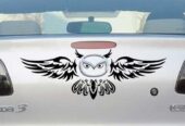 Наклейка на авто Сова Белая на задний значок Mazda Мазда