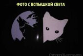 Наклейка на авто Волк и Кот Белая светоотражающая