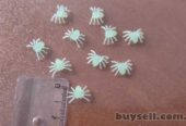Паучки Белые фосфорные для хэллоуина пластмассовые 10 шт