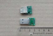Разъем USB типа Б (папа)  и Разъем USB типа A (мама)  на плате