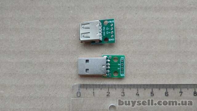 Разъем USB типа Б (папа)  и Разъем USB типа A (мама)  на плате