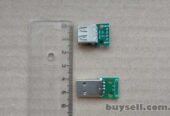 Разъем USB типа Б (папа)  и Разъем USB типа A (мама)  на плате