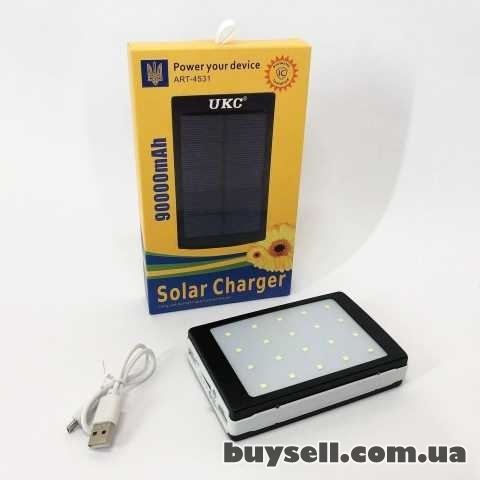 Зарядний пристрій УМБ Power Bank 90000mAh із сонячною панеллю,  20LED
