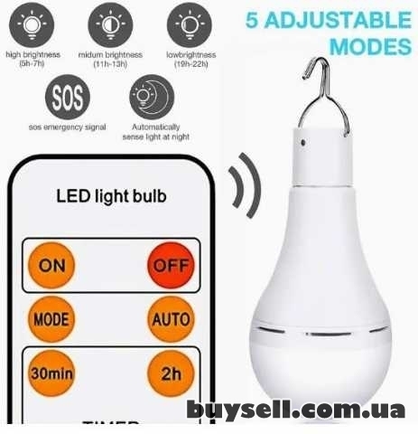 Акумуляторна LED-лампочка 7Вт з пультом дистанційного керування,  5 го