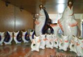 Бутылка и рюмки (рыбки)  фарфор