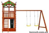 Детская игровая деревянная площадка Babyland-2 с пластиковой горкой 3
