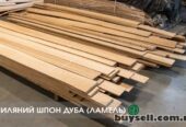 Пиляний шпон ДУБ (ламель дуба)  товщина:  2, 5-4, 5 мм