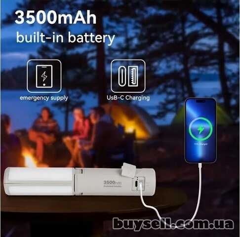 Водостійкий зарядний ліхтар 3600mAh,  до 8 годин роботи