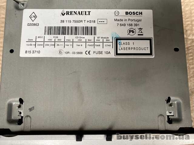 Автомагнітола Renault Scenic III 2009-2016 (281157550R)