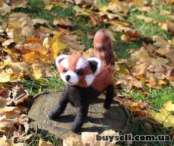 Красная Панда игрушка валяная из шерсти интерьерная подарок сувенир