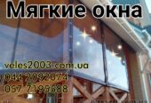 Летняя кухня из бруса с прозрачным шторами пвх (мягкие окна)