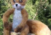 Лис упоротий игрушка интерьерная валяная из шерсти лисичка лиса лисица