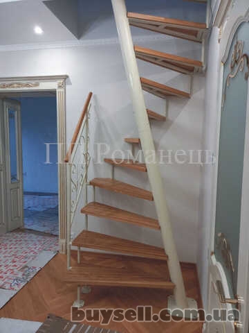 Гвинтові сходи з нахиленою віссю та дубовими сходинками,  сходи 1м2