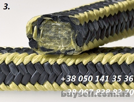 Набивка графітова фторопластова (gPTFE)  з кутовим оплетенням від 4мм