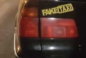 Наклейка на авто FakeTaxi Белая,  Желтая светоотражающая Тюнинг авто
