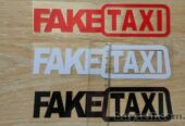 Наклейка на авто FakeTaxi Красная,  Черная,  Белая