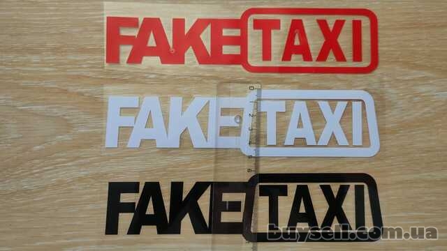 Наклейка на авто FakeTaxi Красная,  Черная,  Белая