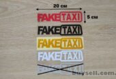 Наклейка на авто FakeTaxi Красная, Черная, Белая, Желтая светоотраж